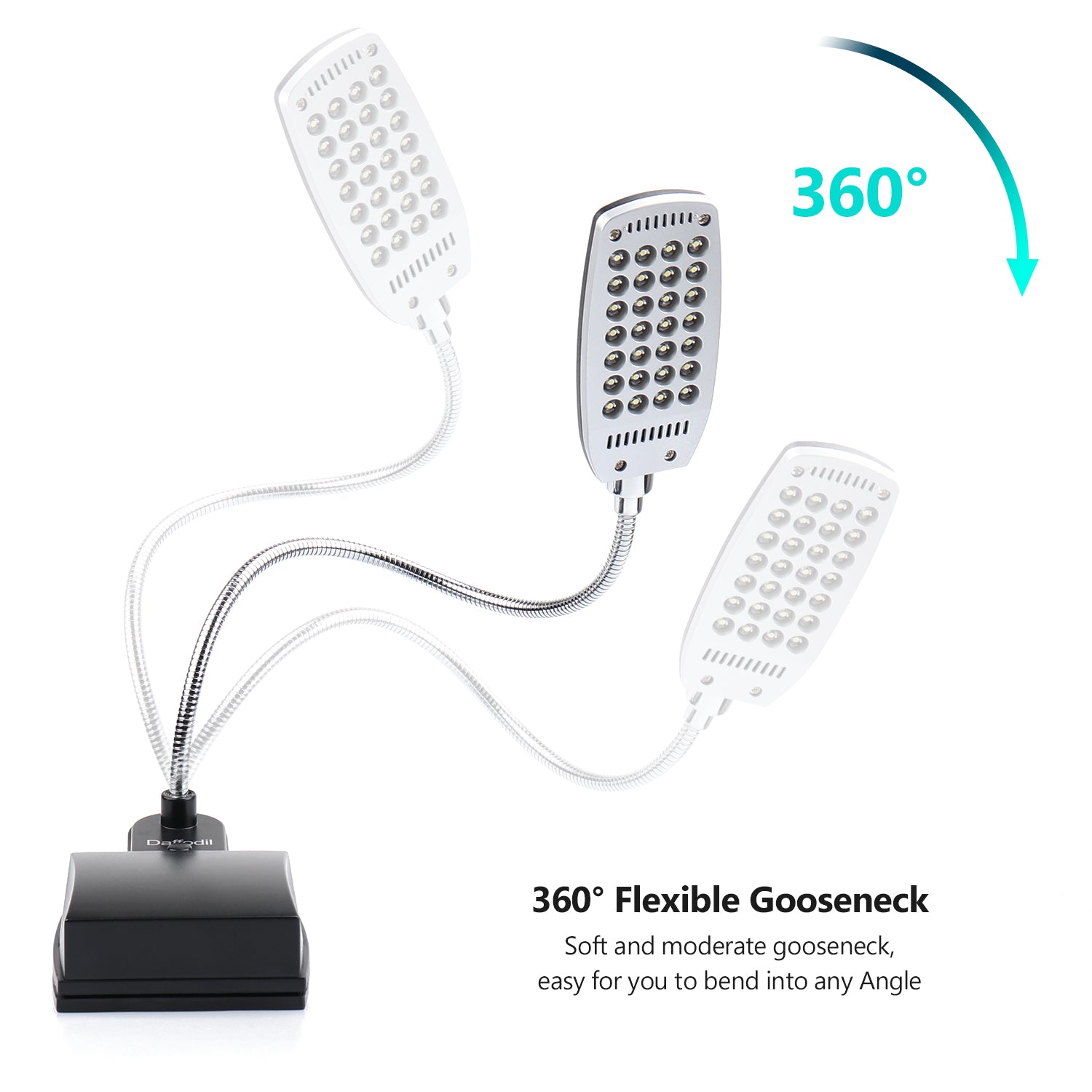 Adjustable USB Gooseneck LED Reading Lamp - Flexible Neck for Bed, Desk & Shelves - Energy Efficient Task Light (ULT300) [Refurbished] - Perfect for Night Reading, Studying & Office Work
