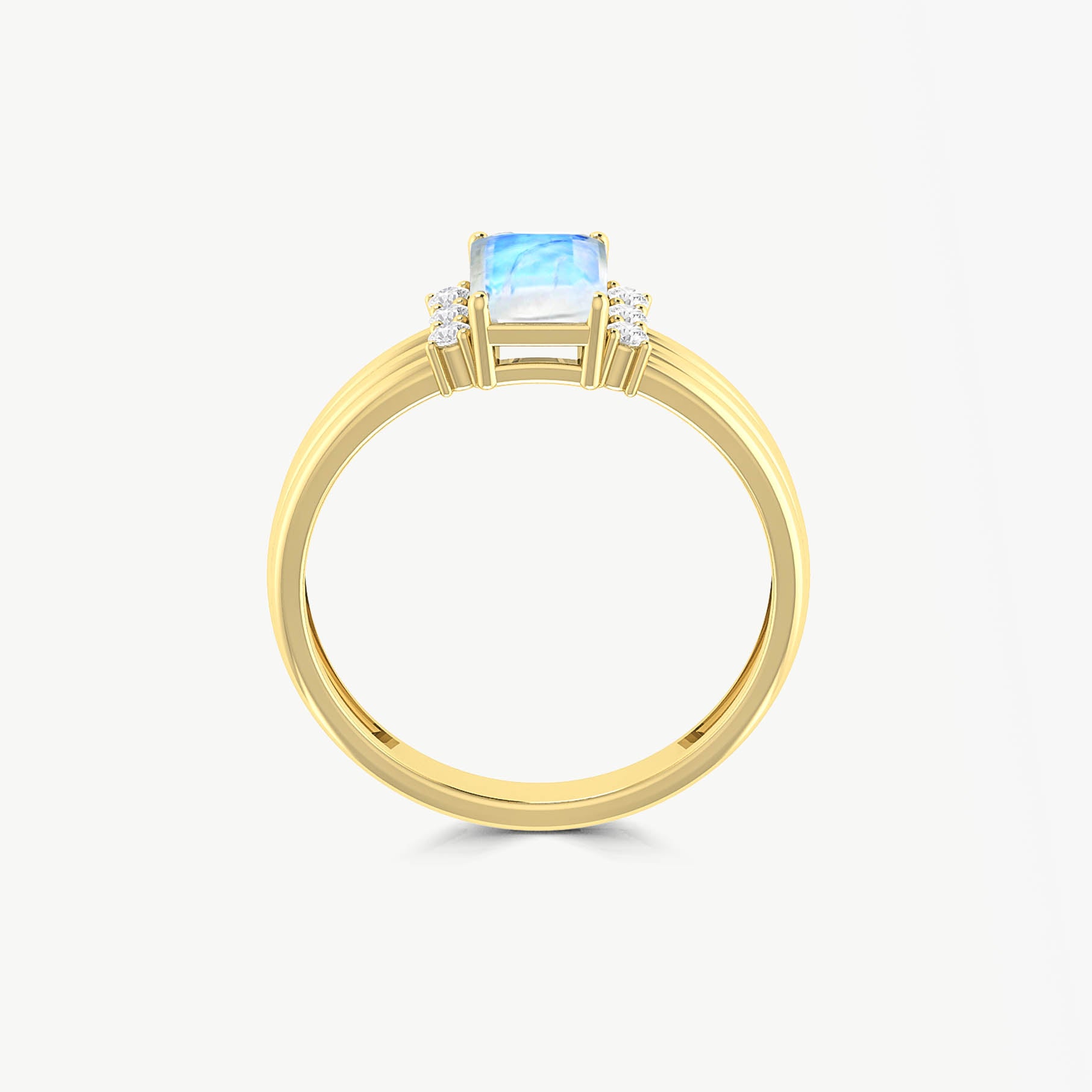 Stunning White Rainbow Moonstone Octagon Ring - Unique Handcrafted Jewelry for Women - Perfect for Weddings, Anniversaries & Special Occasions