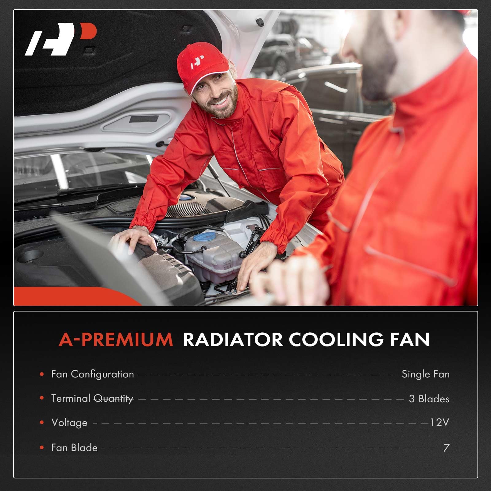 A-Premium Engine Radiator Cooling Fan Assembly Compatible with Hyundai Kona 2018-2021 2.0L - Replacement for OEM# 25380J9200 - Perfect for Engine Overheating Prevention & Summer Driving