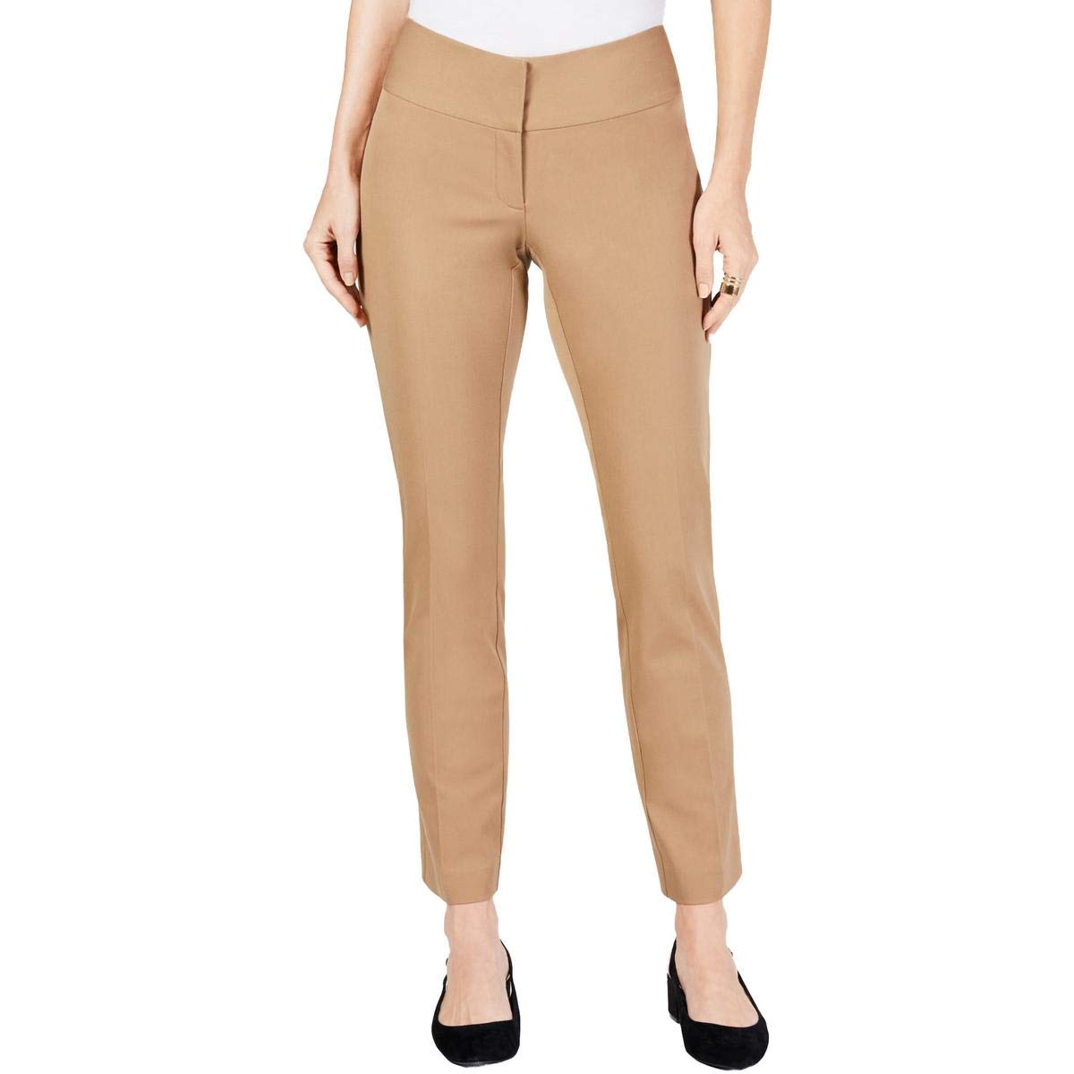 Alfani Women's Slim Straight Leg Tummy Control Dress Pants - Professional Office Work Pants for Business Casual & Formal Wear