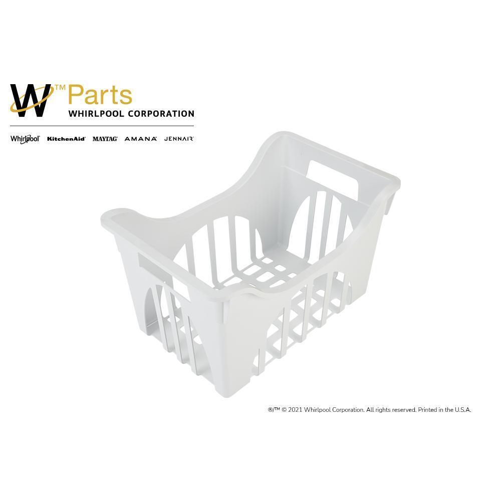 Amana 8210434A Refrigerator Freezer Basket - Durable Plastic Storage Bin for Frozen Food Organization - Perfect for Kitchen, Grocery Storage & Meal Prep