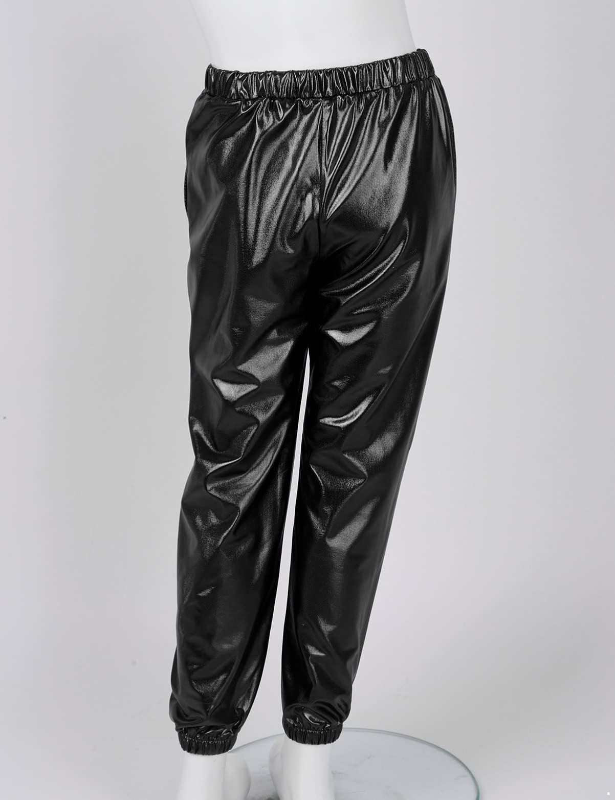 CHICTRY Kids Girls Shiny Metallic Jazz Dance Pants Hip Hop Sweatpants - Performance, Competition, Practice, Gym & Casual Wear