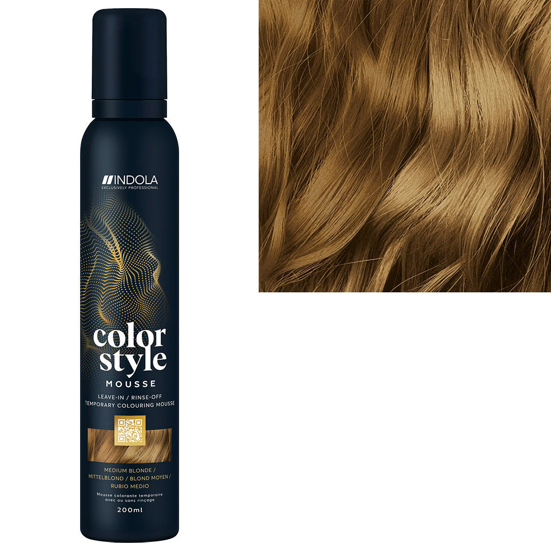 Indola Colour Style Medium Blonde Hair Dye - 200ml Permanent Hair Color for Natural-Looking Highlights - Perfect for At-Home Hair Coloring & Salon-Quality Results