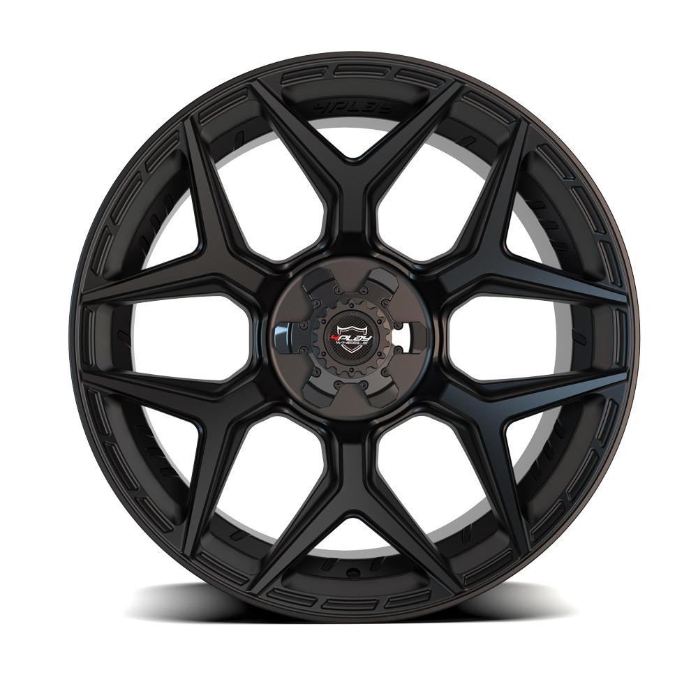 4Play Gen3 4P06 Matte Black 22x10.0 18-Inch Wheels 6x139.7/6x135mm Bolt Pattern 106.1mm Hub - Perfect for Off-Road Trucks & SUVs