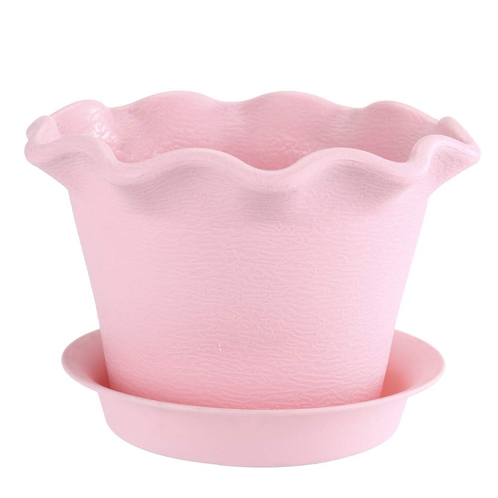 Quaanti Round Drainage Plant Pots with Trays - Colorful Resin Flower Pots for Succulents, Cactus & Indoor Plants - Perfect for Home, Office & Garden Decor (Set A)