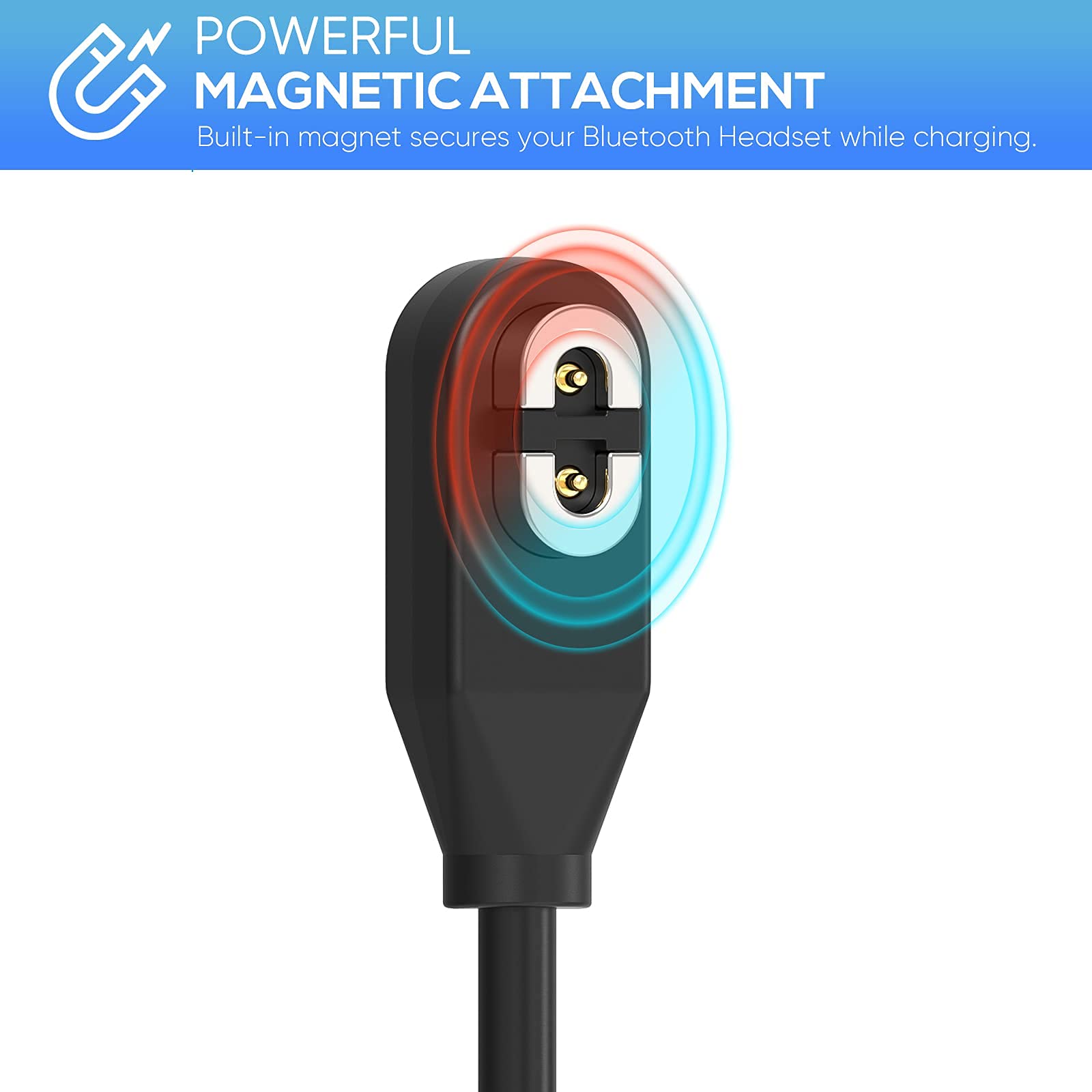 2-Pack Magnetic Charging Cable for Aftershokz Aeropex AS800/OpenComm ASC100SG & Shokz OpenRun Pro/Mini - USB Charger Cord Accessories for Bone Conduction Wireless Headphones | Perfect for Workouts, Running, Travel & Daily Use