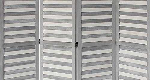 Finn 4-Panel Gray Folding Room Divider Screen - Privacy Partition for Home, Office & Dorm - Decorative Freestanding Separator for Living Room, Bedroom & Studio Spaces