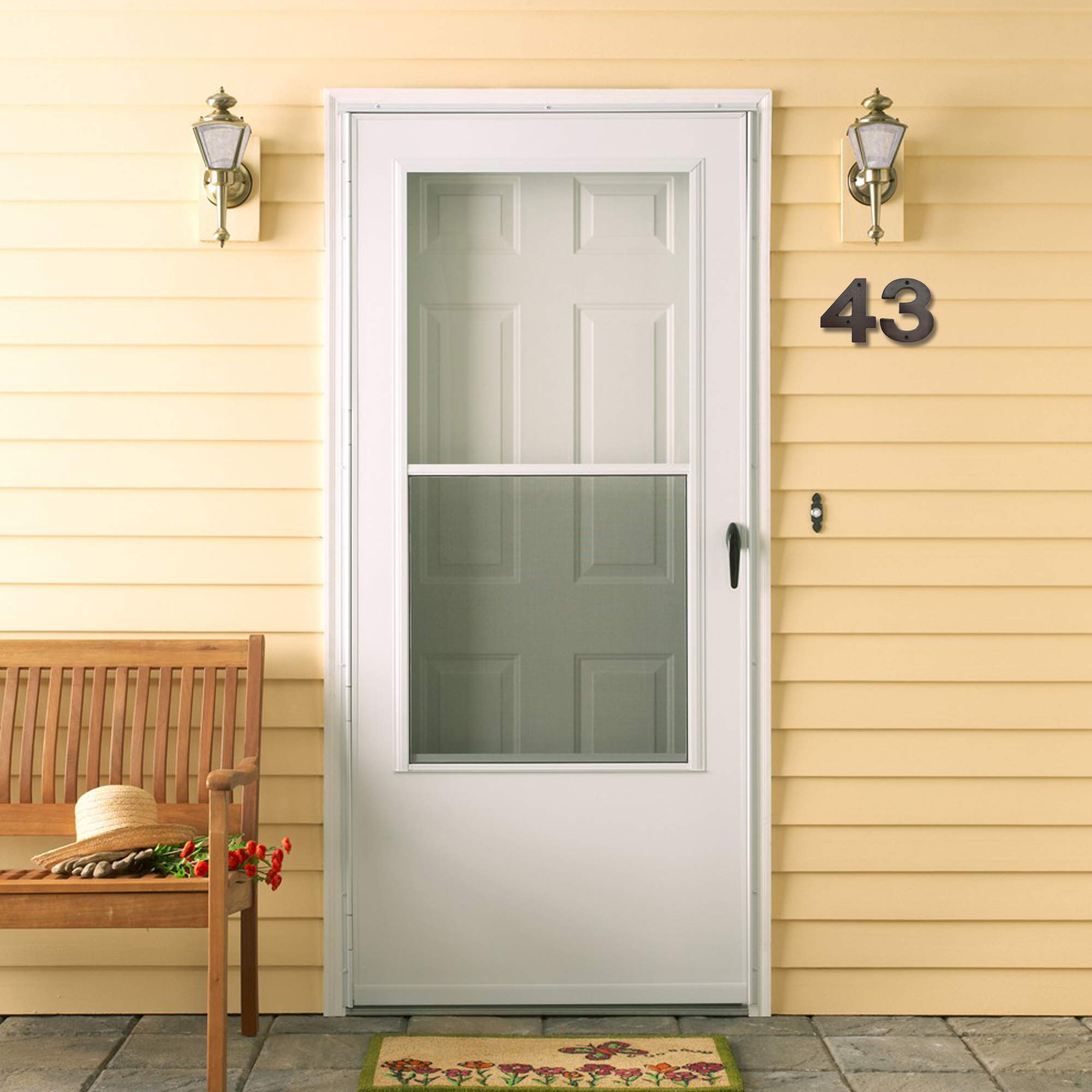 4.9 Inch Large Outdoor House Numbers - Weatherproof Address Plaque for Mailbox, Front Door & Home Exterior - Modern & Durable Metal Letters for Easy Visibility (Set of 4) - Perfect for Curb Appeal & Package Delivery
