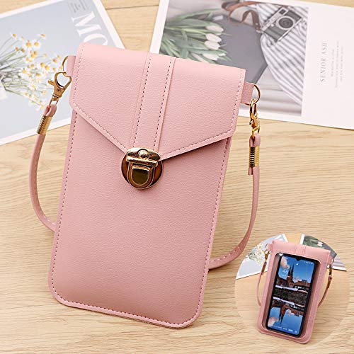 Samsung Galaxy A11 Wallet Case with Credit Card Holder & Strap - Crossbody Leather Phone Purse for Women & Girls - Touch Screen Compatible - Perfect for Shopping, Travel & Daily Use (Pink)