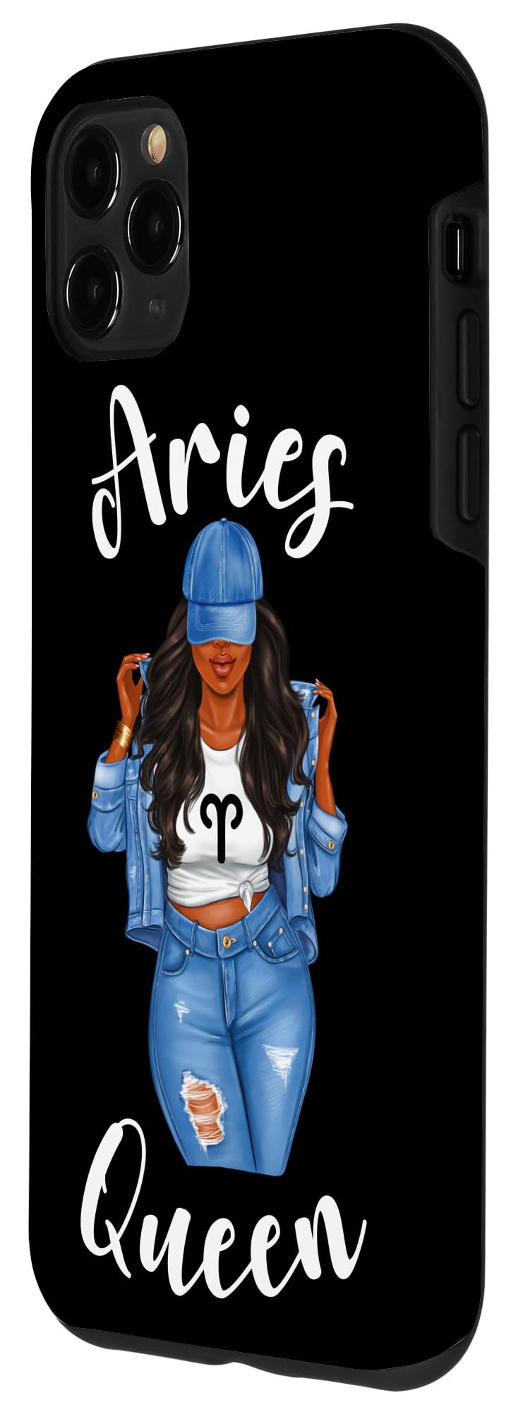 iPhone 11 Pro Max Case - Streetwise Aries Black Queen Afro Design - Zodiac Birthday Gift for Women - Perfect for Daily Use & Special Occasions