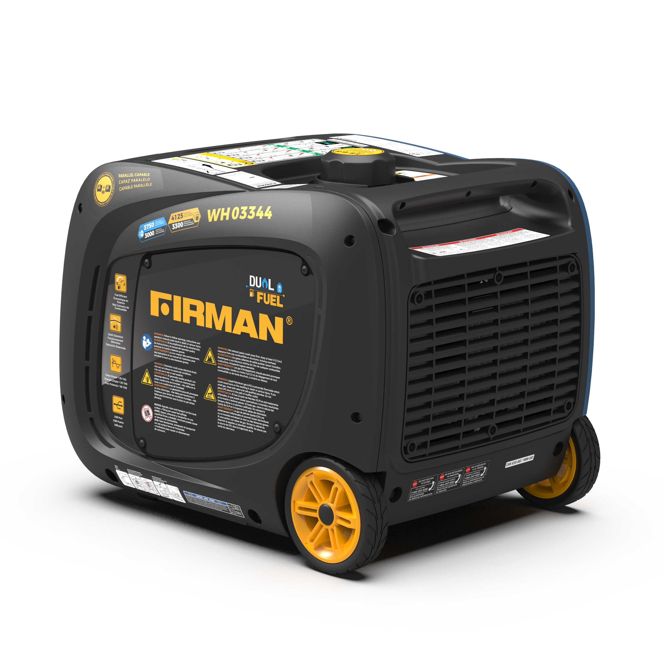 4125W Dual Fuel Inverter Generator with Electric Start - Portable Power for Camping, RV, Home Backup & Outdoor Activities