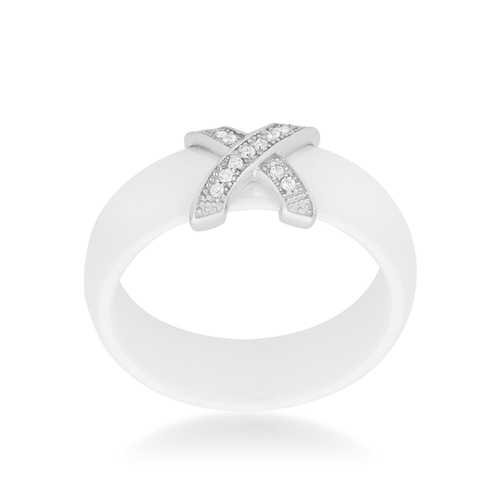 Modern Classic X Ring - Elegant White Sterling Silver Ring for Women | Perfect for Weddings, Engagements & Everyday Fashion Jewelry