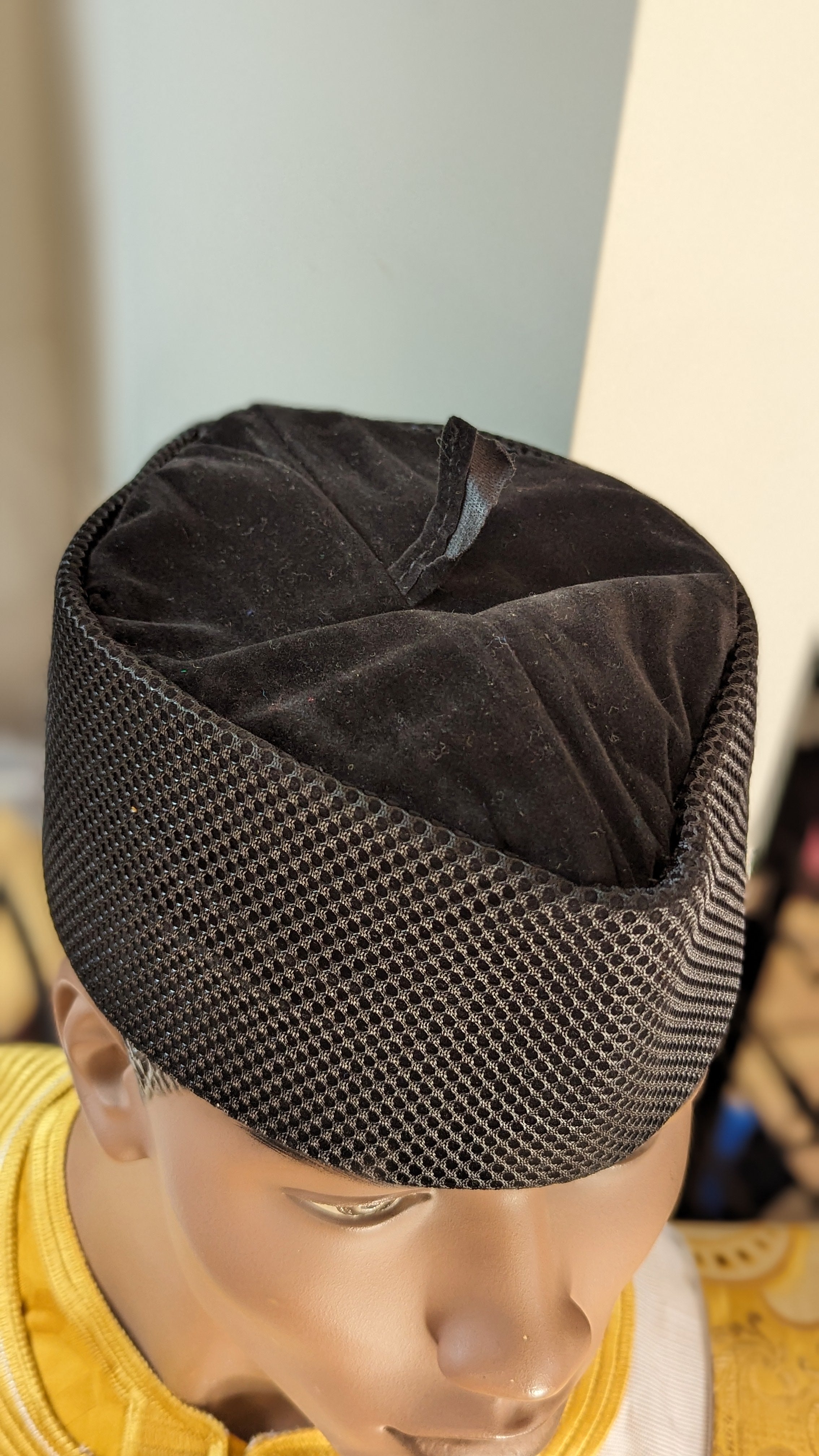 Jekalo Black African Velvet Senator Hat Kufi Cap for Men - Traditional Islamic Prayer Hat, Elegant Formal Wear for Weddings, Religious Ceremonies & Cultural Events
