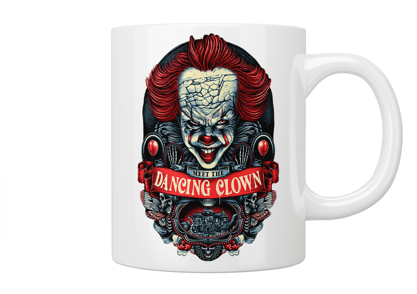 Pennywise The Dancing Clown Coffee Mug - IT Movie Inspired Ceramic Cup for Hot & Cold Drinks - Perfect Gift for Horror Fans, Office Use & Halloween Parties