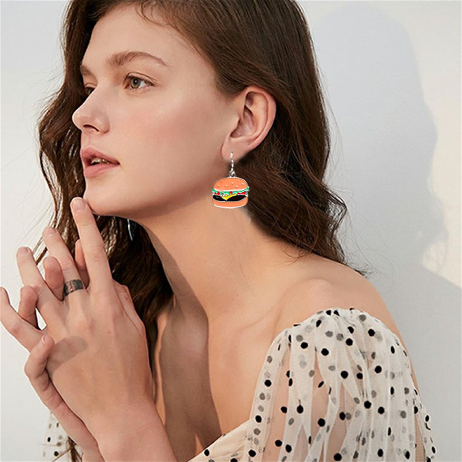 Handmade Mini Food Earrings - Cute French Fries, Pizza, Hot Dog & Beer Enamel Dangle Earrings for Women | Unique Funny Jewelry Gift for Food Lovers, Party, Cosplay & Daily Wear