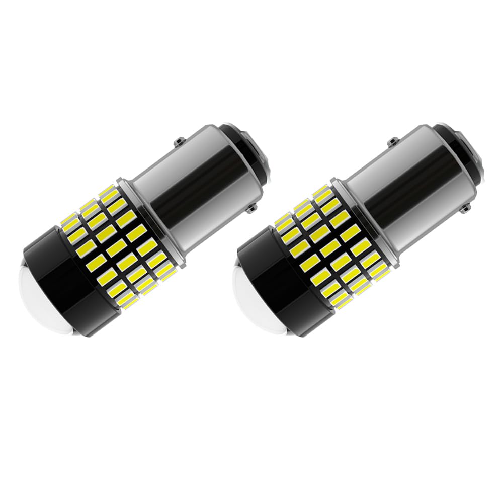 BlyilyB 2-Pack 6500K White 1157 2057 2357 7528 BAY15D LED Bulbs - Bright Replacement Lamps for 12V RV, Camper & Trailer Interior Lighting, Backup Reverse Lights, Tail & Brake Lights - Perfect for Night Driving & Camping Safety