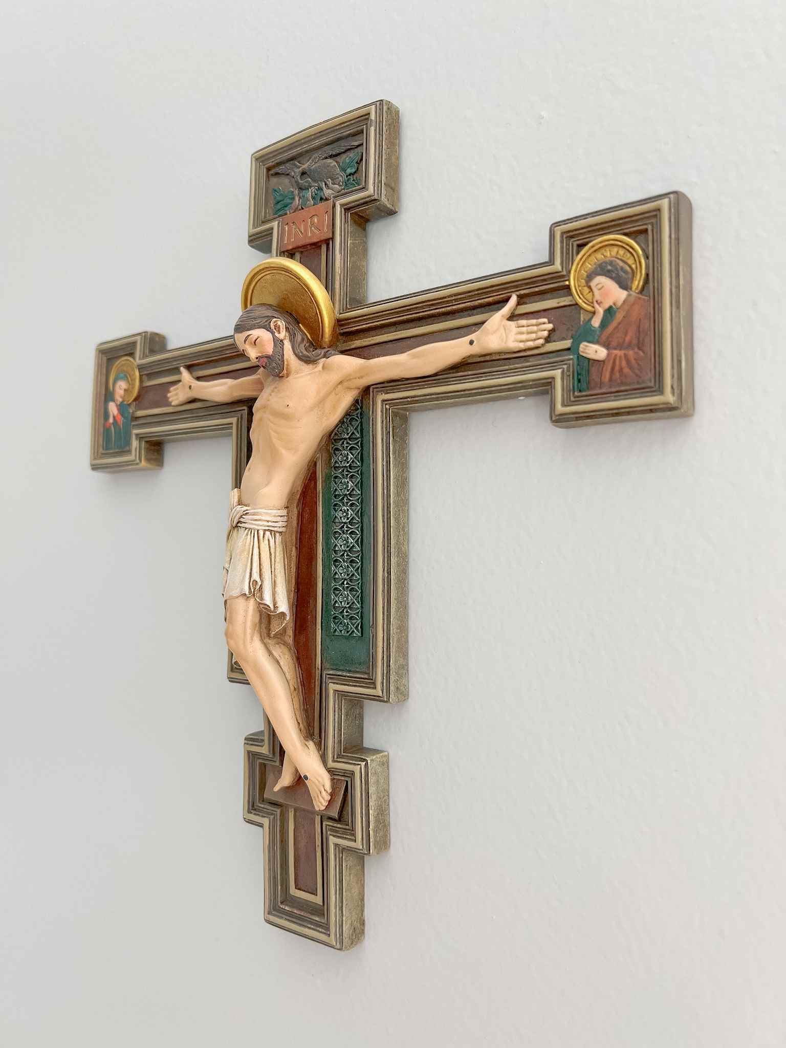 Florentine Crucifix - Handcrafted Italian Wooden Cross for Home Decor, Wall Hanging & Religious Gifts | Perfect for Church, Bedroom & Spiritual Spaces