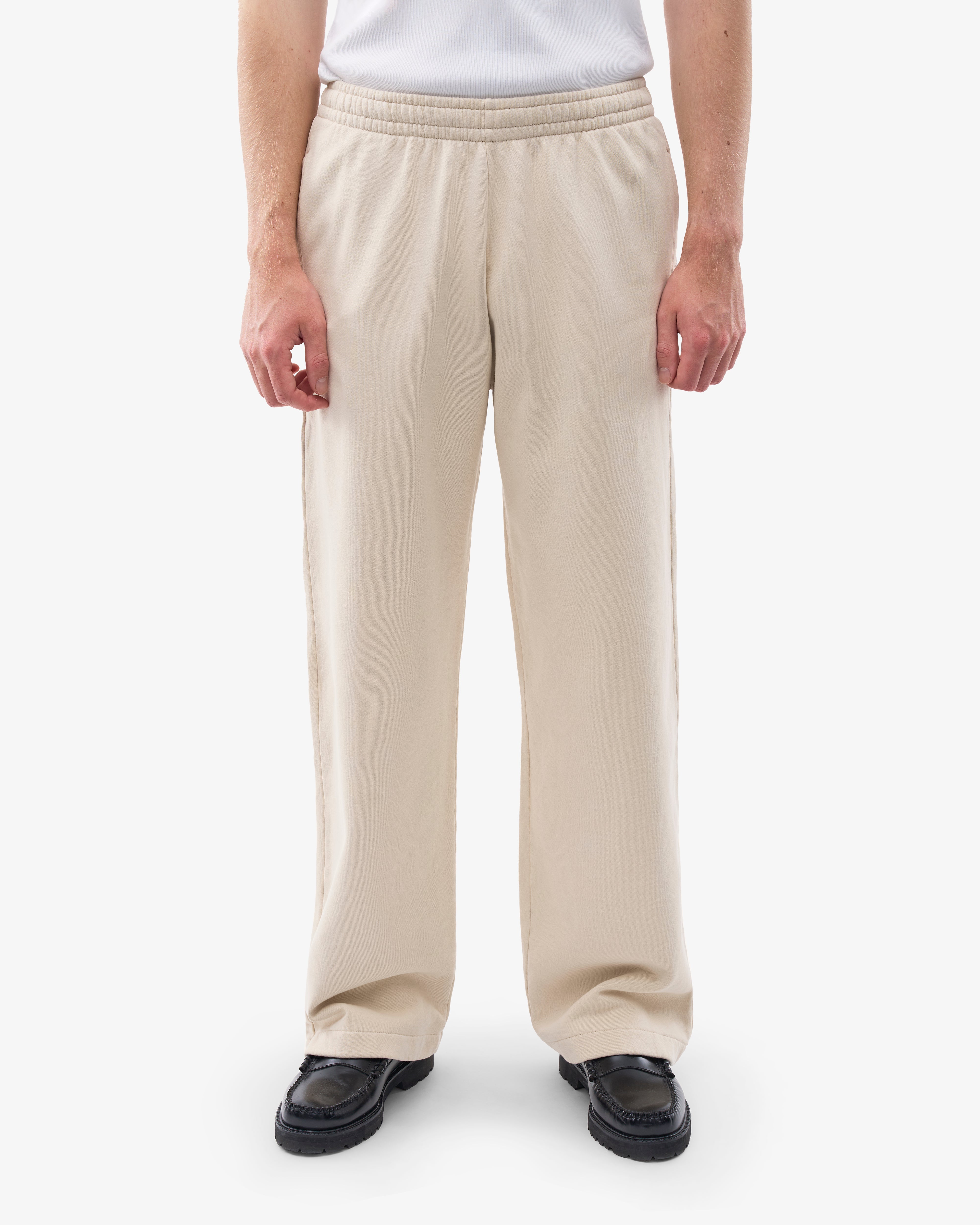 Organic Straight Leg Sweatpants for Women - Soft Ivory White Cotton Joggers | Lounge, Yoga & Casual Wear