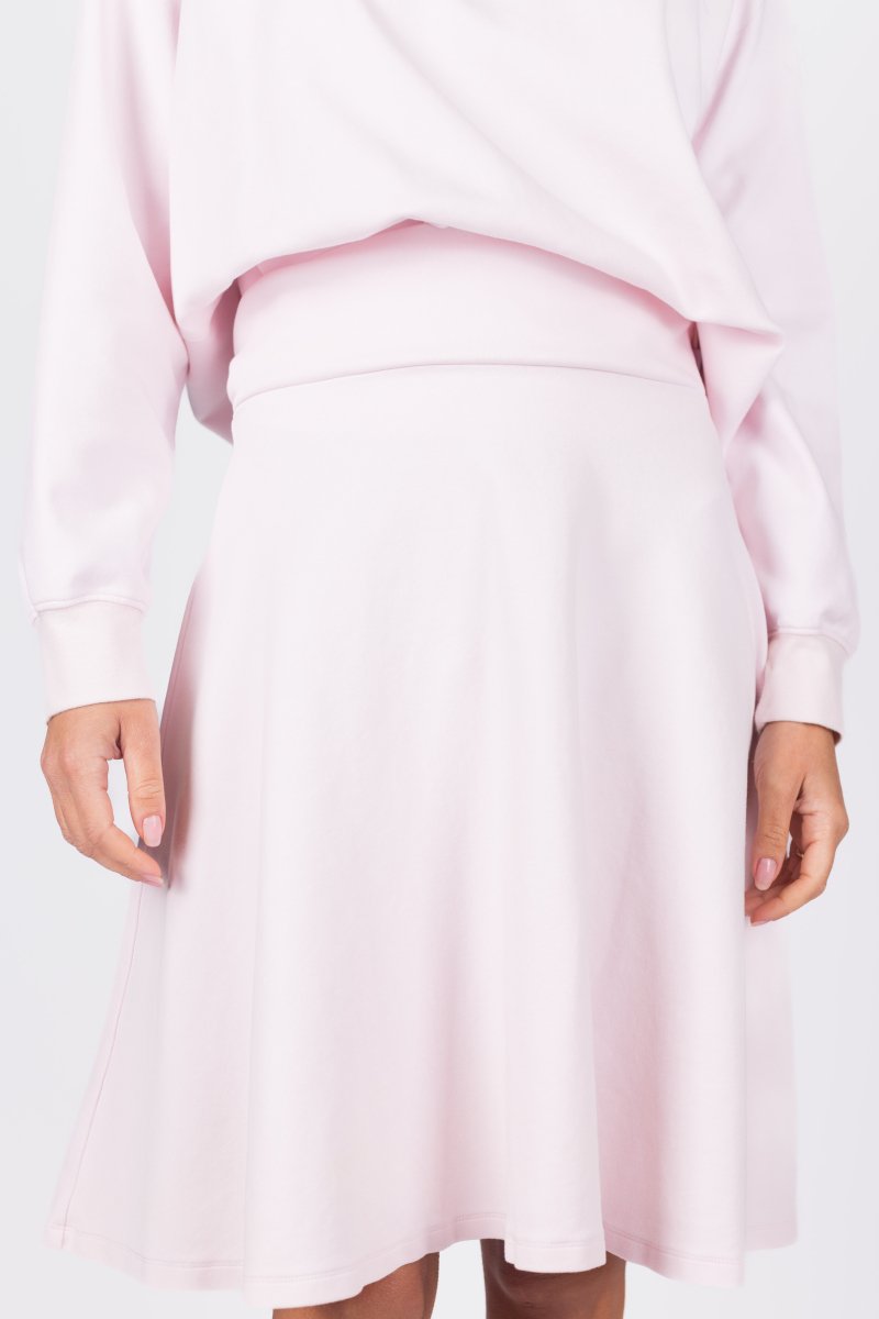 KARLA SKIRT 23 - Women's Light Pink Midi Skirt | Flowy A-Line Summer Skirt for Casual Wear, Office & Date Night Outfits