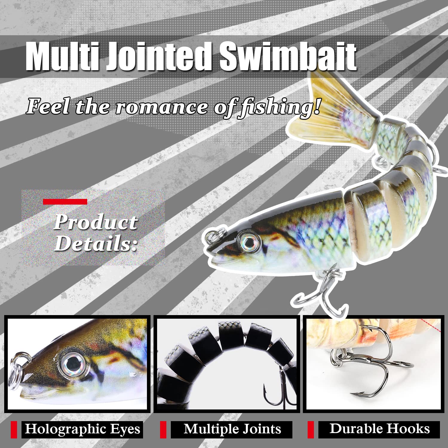 9Tong Carnivorous Zander Perch Fishing Lures Kit - Large Hard Jointed Lures for Bass, Pike, Trout in Sea, Lake & River | Perfect for Freshwater & Saltwater Fishing