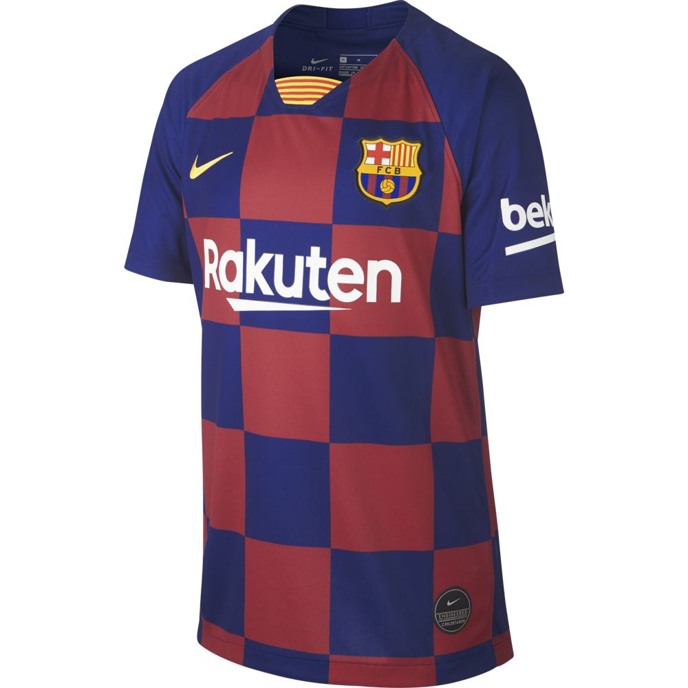 Nike FC Barcelona 2019/20 Stadium Home Big Kids' Soccer Jersey - Authentic Youth Football Shirt for Boys & Girls - Perfect for Match Day, Training & Fan Support
