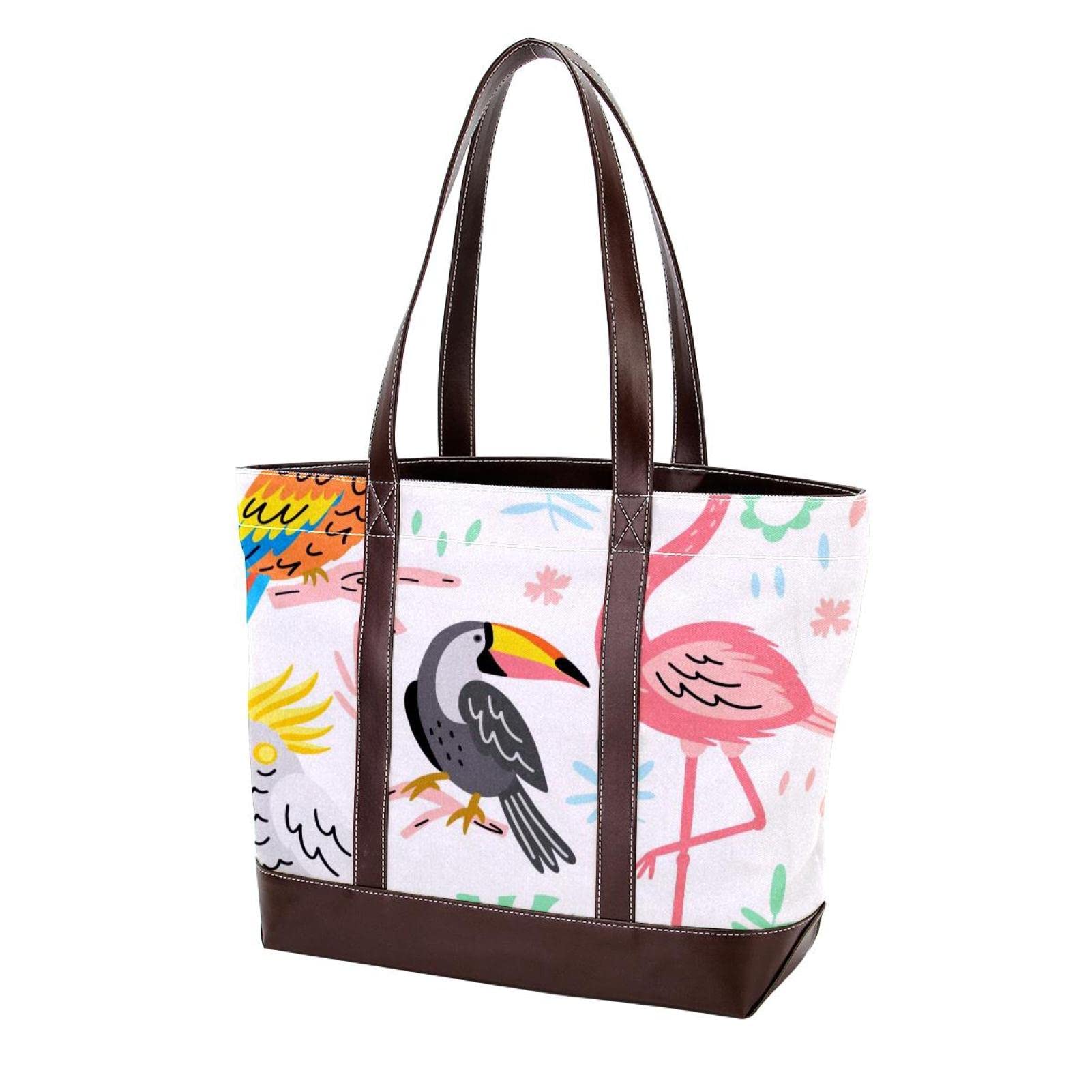 Stylish Large Leather & Canvas Tote Bags for Women - Top Handle Shoulder Satchel Hobo Purse - Perfect for Work, Travel & Everyday Use