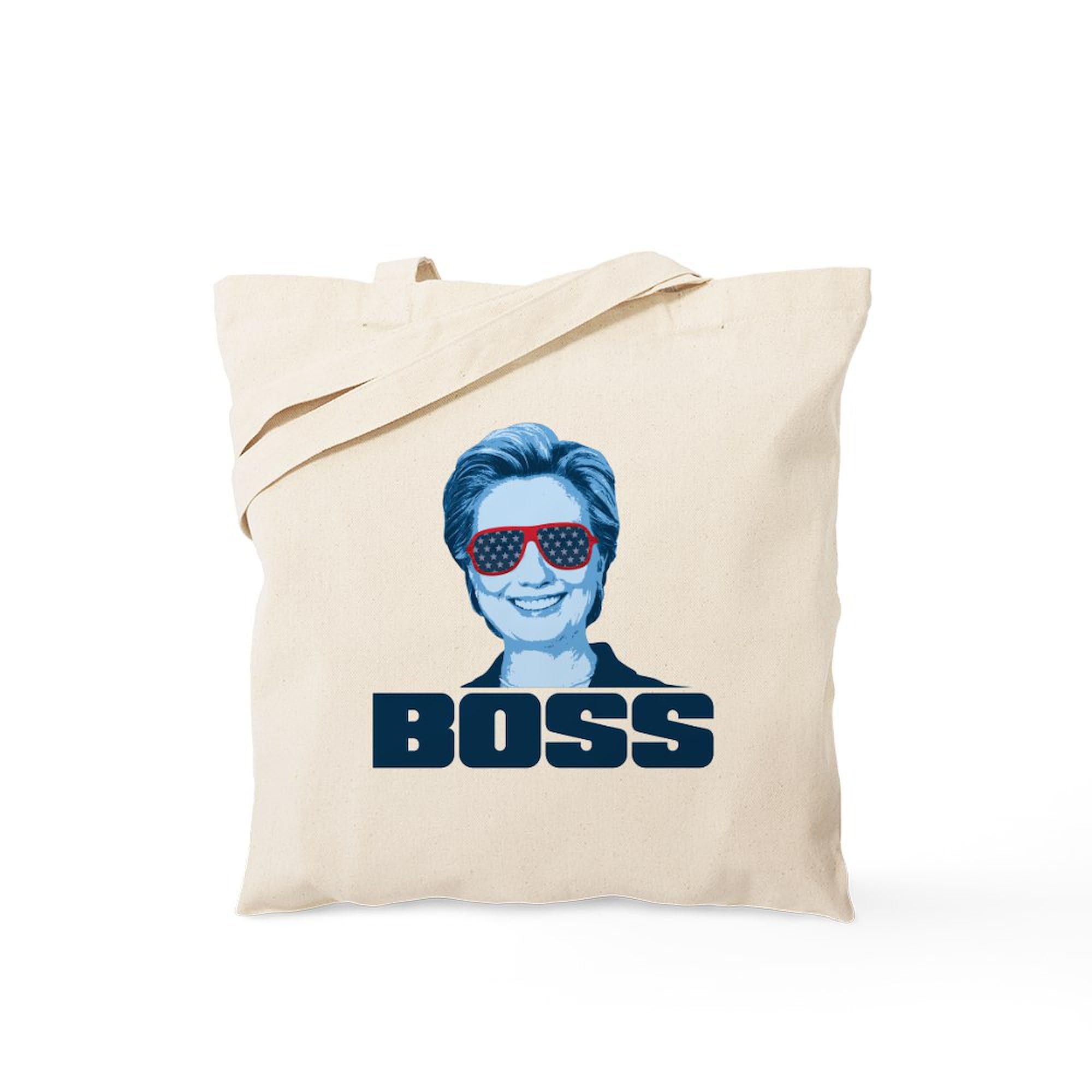 Hillary BOSS Tote Bag - Natural Canvas Reusable Shopping Bag for Women, Eco-Friendly Grocery Tote - Perfect for Work, Gym, Beach & Daily Errands