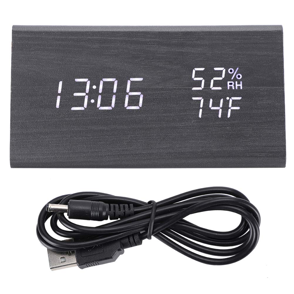 Agatige Wooden Digital LED Alarm Clock - Modern Wooden Desk Clock with LED Display for Bedroom, Office, Nightstand - Perfect for Home, Office, and Gift Giving
