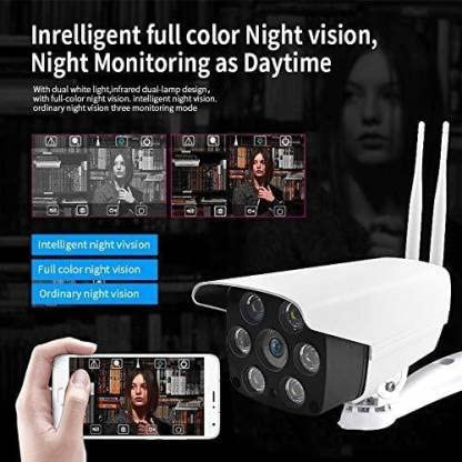 FAVONE Bullet Wireless WiFi IP Camera 1080p Full HD - Smart Security Camera with Motion Detection, Night Vision & Two-Way Audio | Indoor/Outdoor Surveillance for Home, Office & Business (128GB, 1 Channel) | LAN & WAN Connectivity - V380 Pro Model