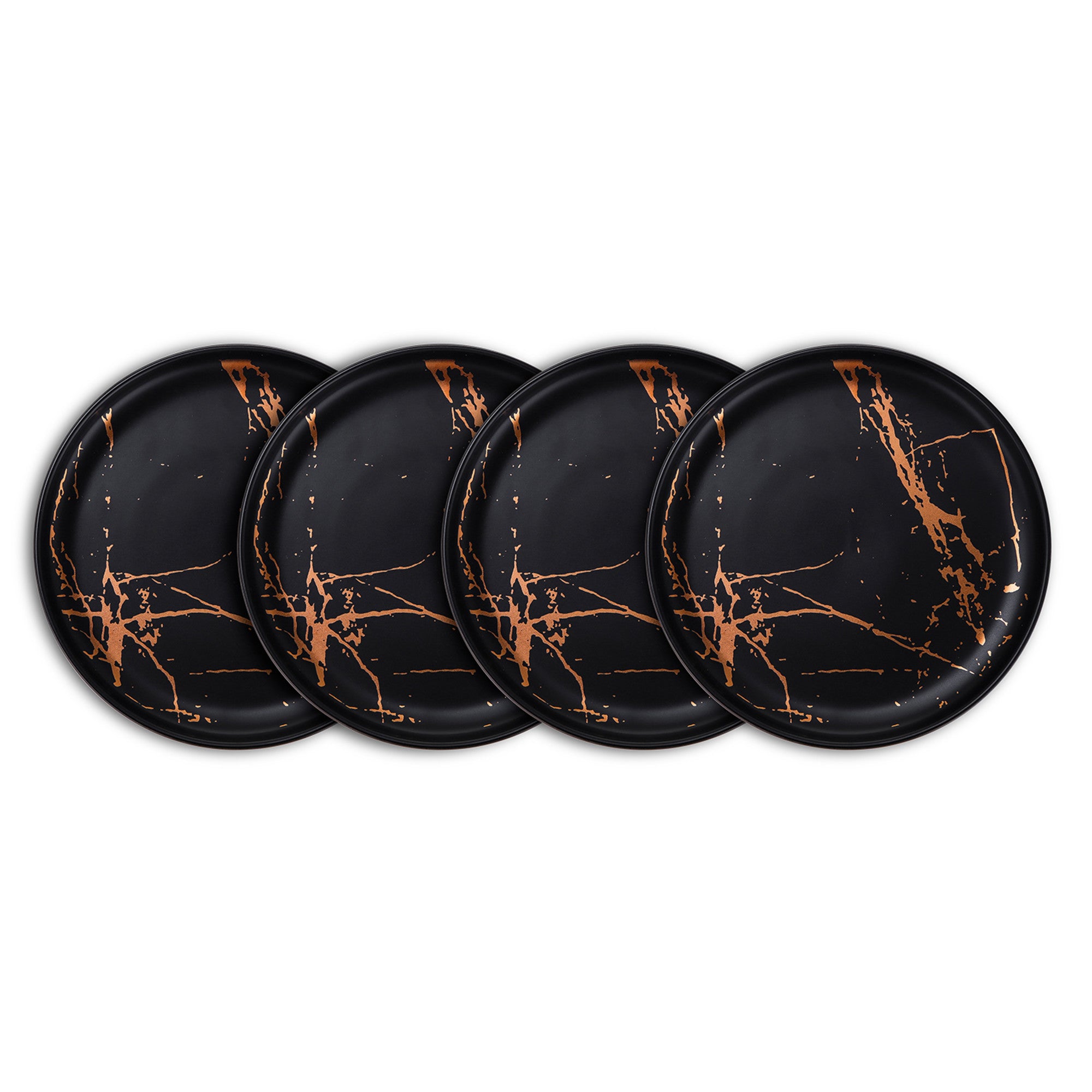 Zora Porcelain Salad Plate - Elegant Black Ceramic Dinnerware for Restaurants, Weddings & Home Dining | Durable & Stylish Table Setting