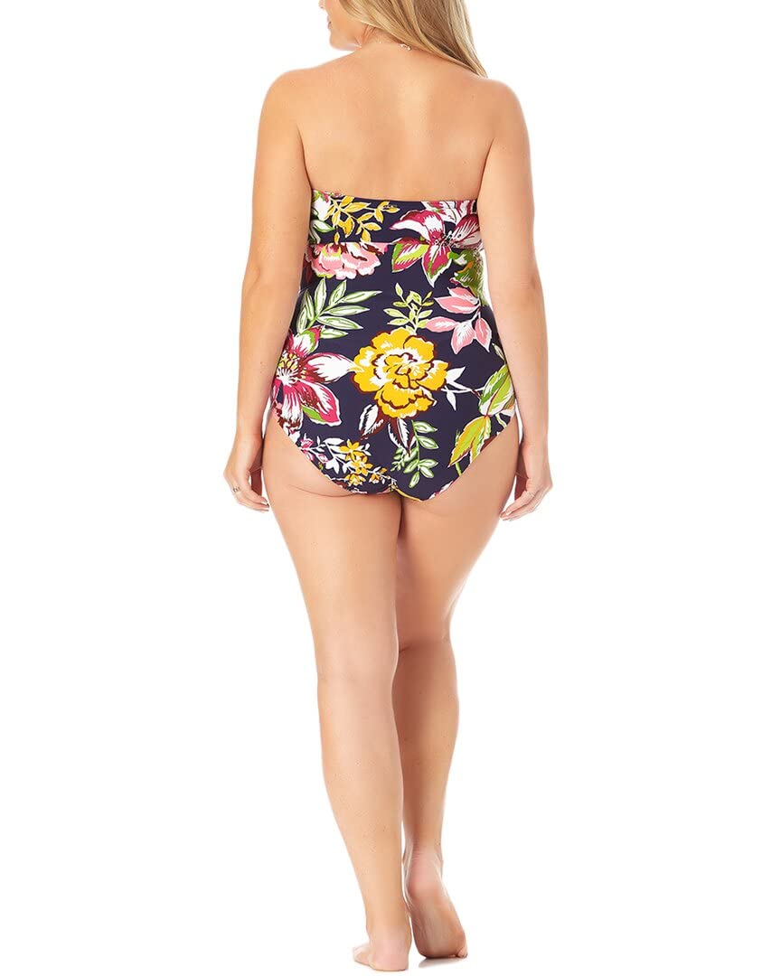 Anne Cole Plus Size Liz Twist Strapless One-Piece Swimsuit for Women - Comfortable Strapless Bathing Suit for Beach, Pool & Vacation