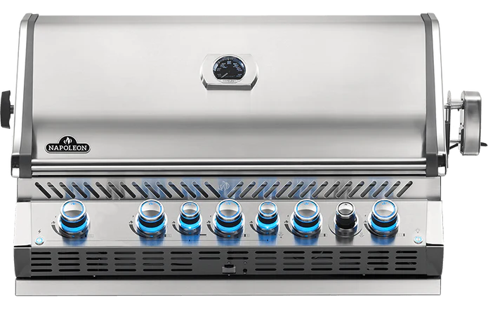 Napoleon Prestige Pro 665 Built-In Natural Gas Grill with Infrared Rear Burner - Perfect for Outdoor Cooking, Backyard BBQs, and Patio Entertaining