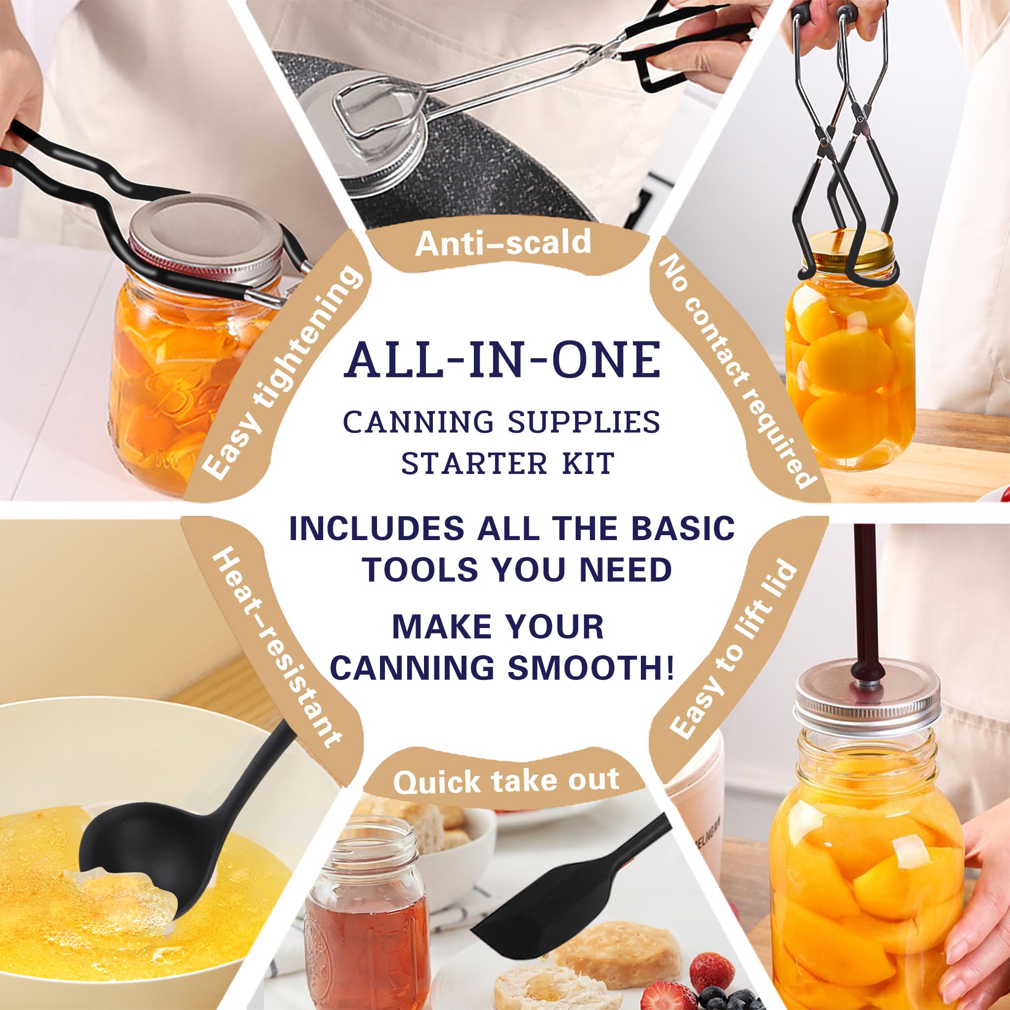 Stainless Steel Canning Pot with Rack & Lid - Complete Home Canning Starter Kit for Beginners | Preserving Jams, Pickles & Vegetables | Durable Canning Supplies for Mason Jars & Food Storage