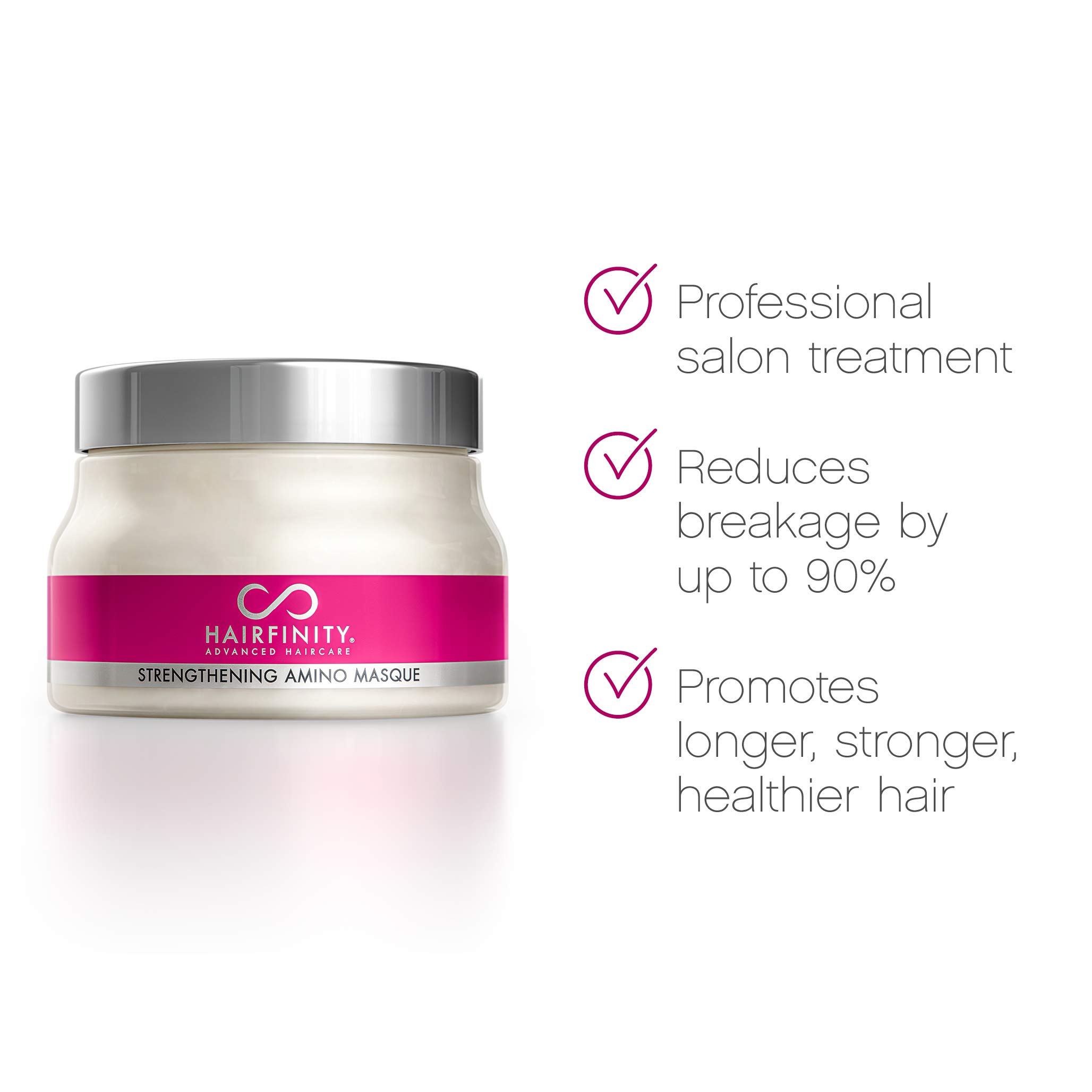 Hairfinity Hair Strengthening Amino Treatment Masque - Hydrating Deep Conditioner for Dry, Damaged Hair with Hydrolyzed Collagen & Keratin | Promotes Hair Growth & Repair | 8 oz | Perfect for Salon-Quality Treatment at Home
