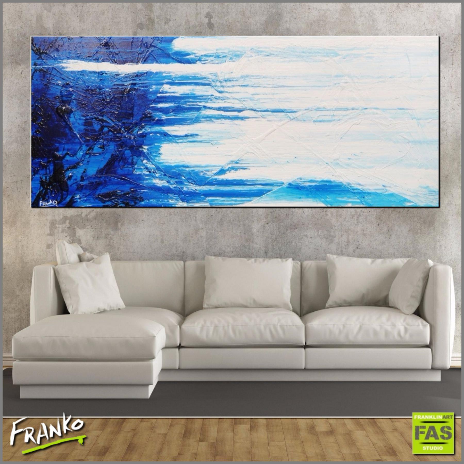 Abstract Blue White Wall Art Canvas Print - Modern Home Decor for Living Room, Bedroom & Office - Inspirational Artwork for Stylish Interiors