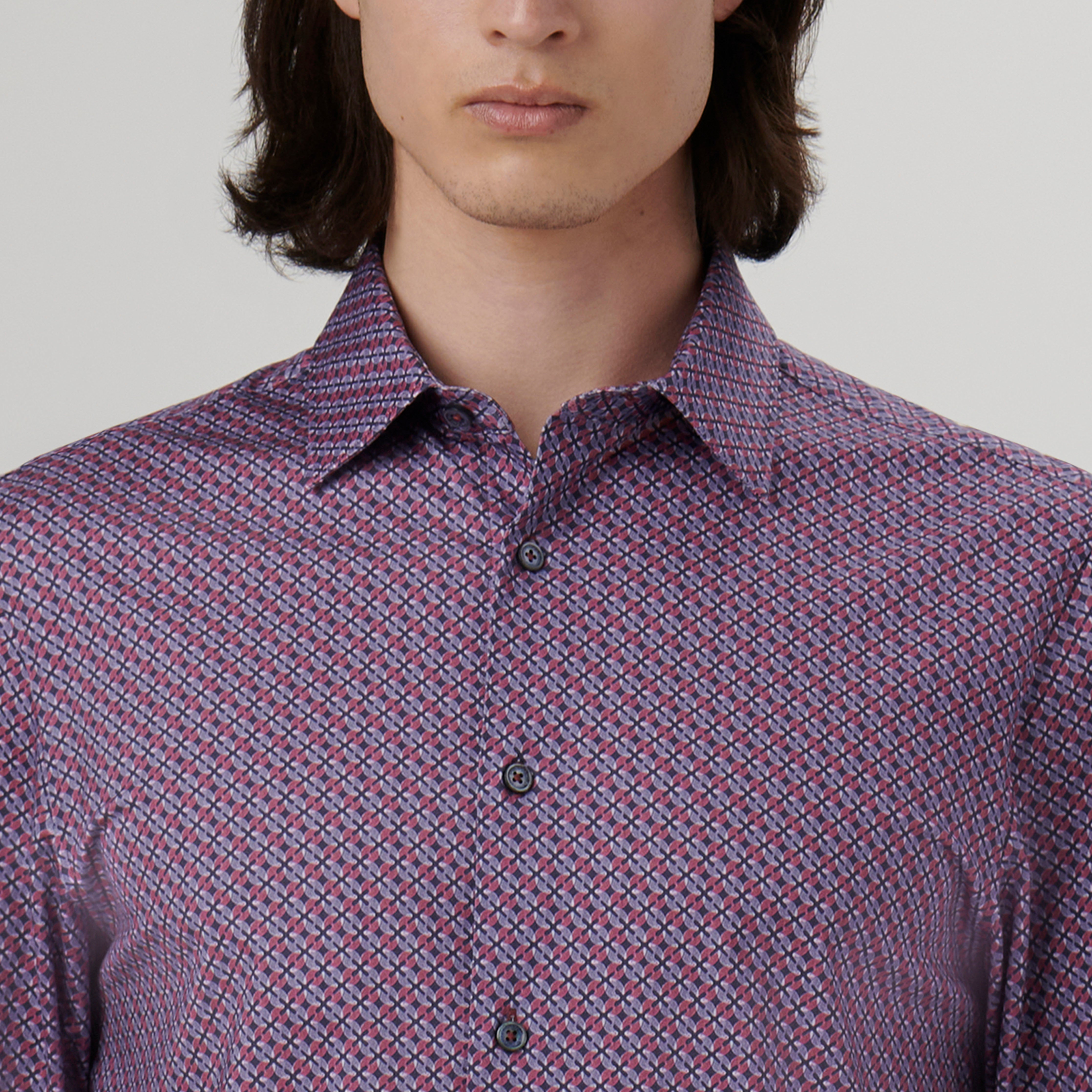 James Chain Link OoohCotton Shirt - Stylish Men's Casual Button Down Shirt for Everyday Wear, Work & Date Nights