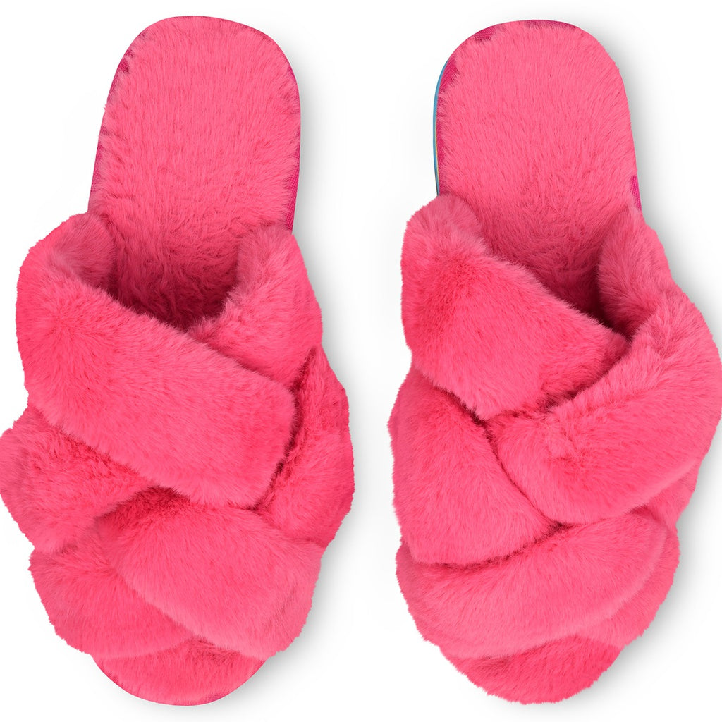 Iscream Furry Platform Slippers for Women - Cozy Plush House Shoes with Non-Slip Sole | Perfect for Indoor Comfort, Lounge Wear & Gift Giving