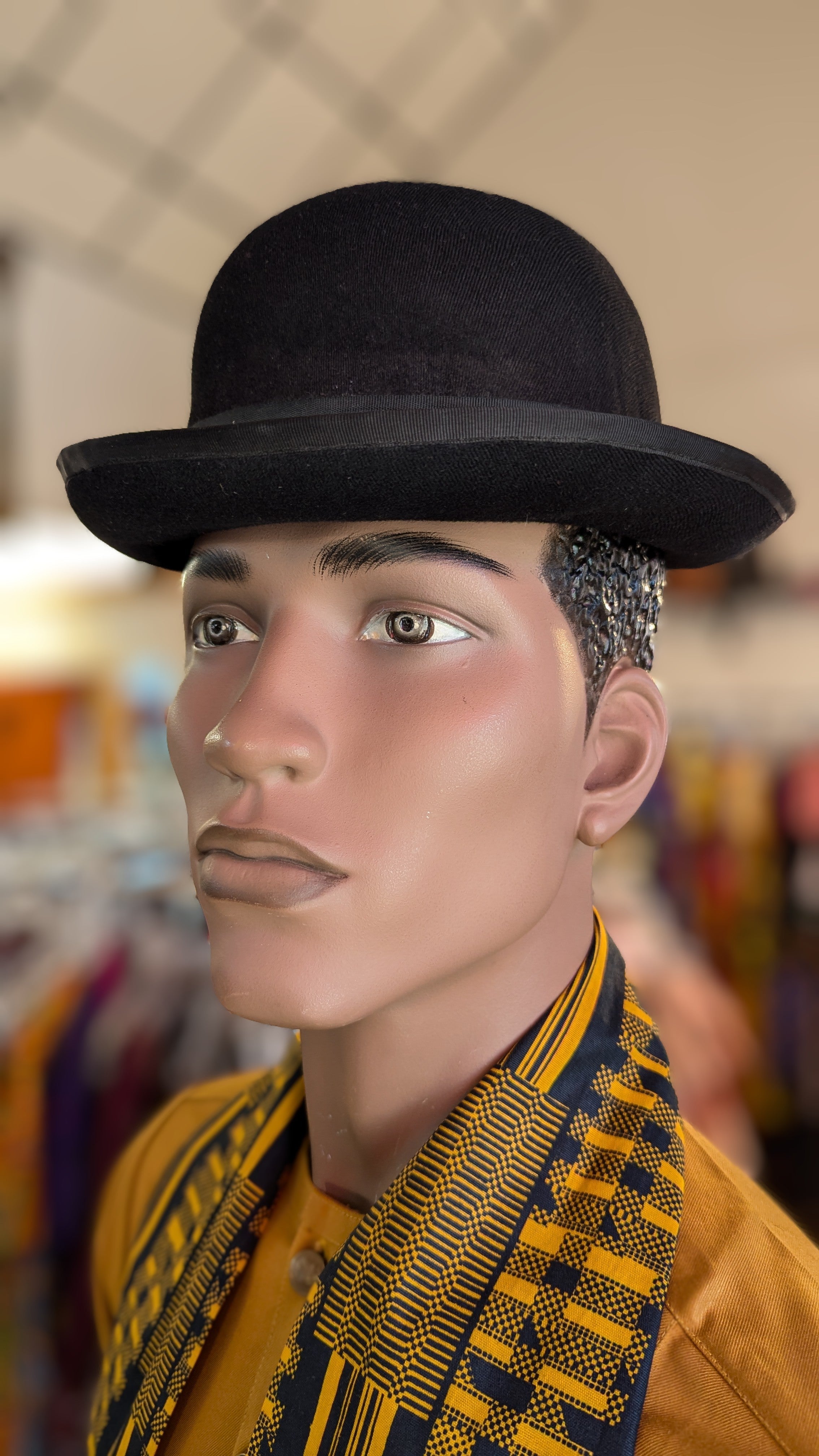 Stylish Black Obasi Top Hat by Dupsie - DPATH234 - Perfect for Cosplay, Steampunk, and Formal Events