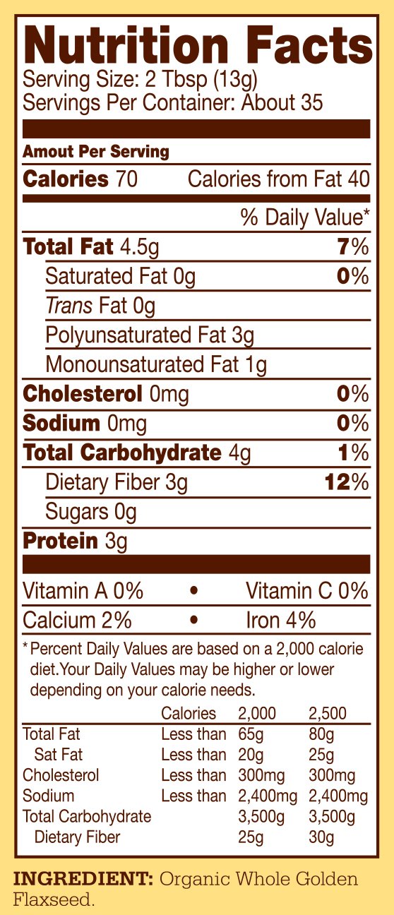 Organic Golden Flaxseed Meal by Bob's Red Mill - Gluten Free, Whole Ground, 16oz (453g) - Perfect for Baking, Smoothies & Healthy Recipes