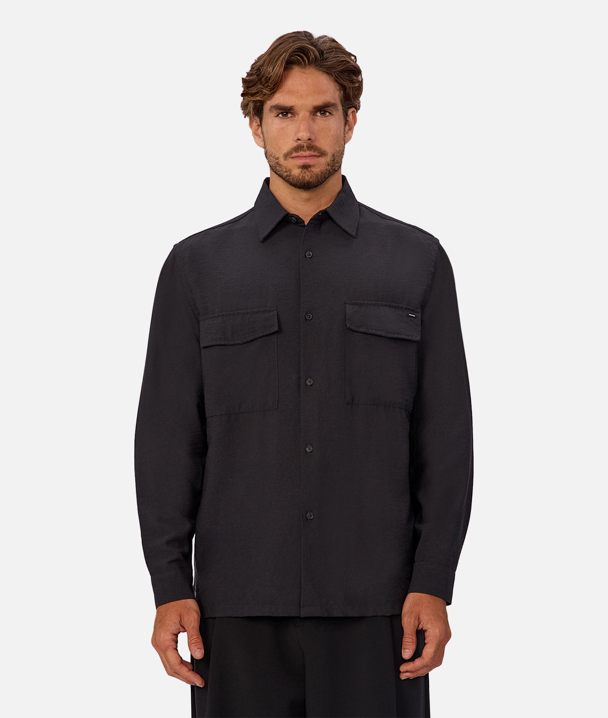 Premium Campiano Long Sleeve Shirt for Men - Soft Cotton Comfort Fit Black Tee - Casual Wear, Office Outfits & Outdoor Activities