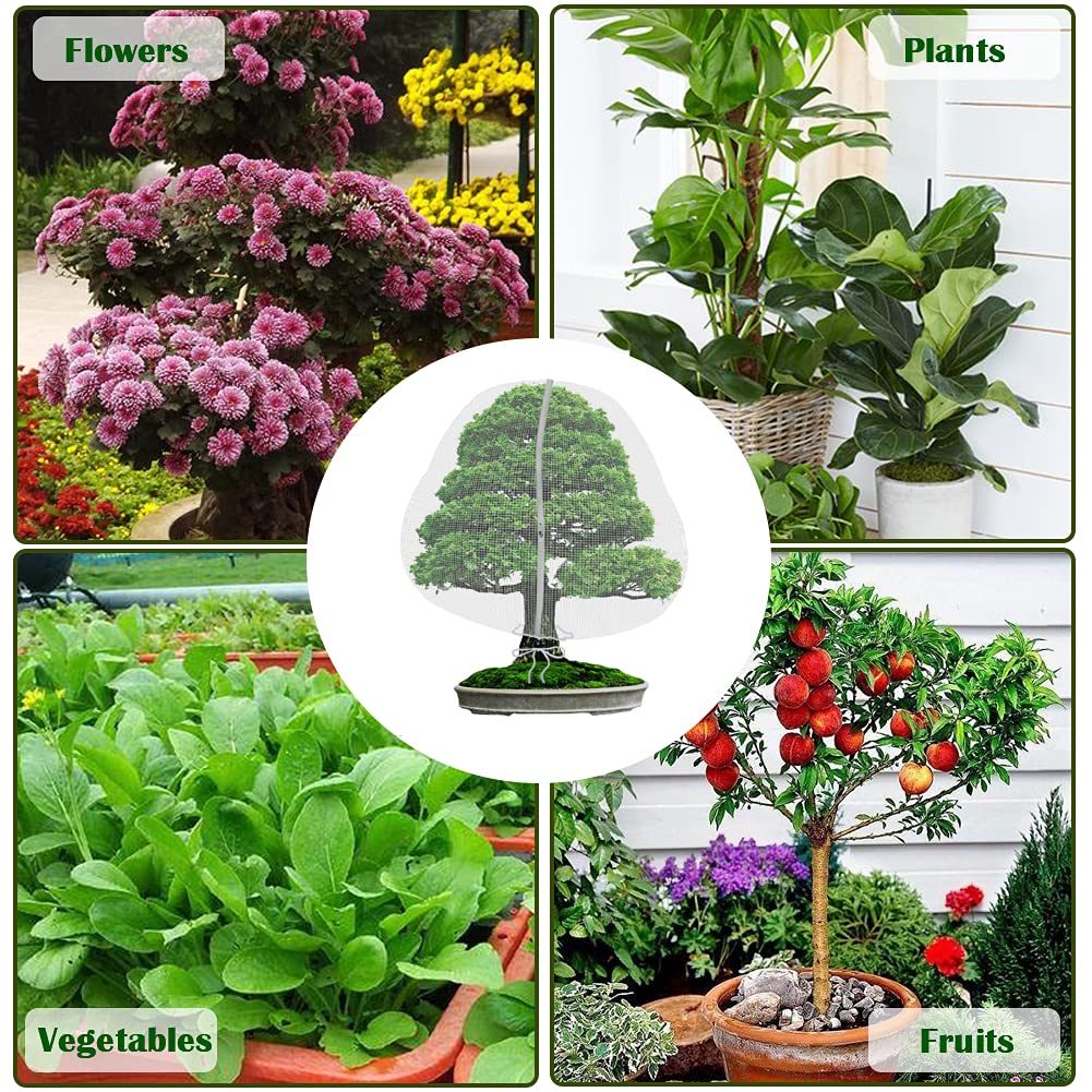 72x76 Inch White Garden Plant Cover with Zipper - Breathable Mesh Netting for Fruit Trees, Flowers & Vegetable Protection (1 Pack) - Perfect for Pest Control, Frost Protection & Bird Prevention in Home Gardens