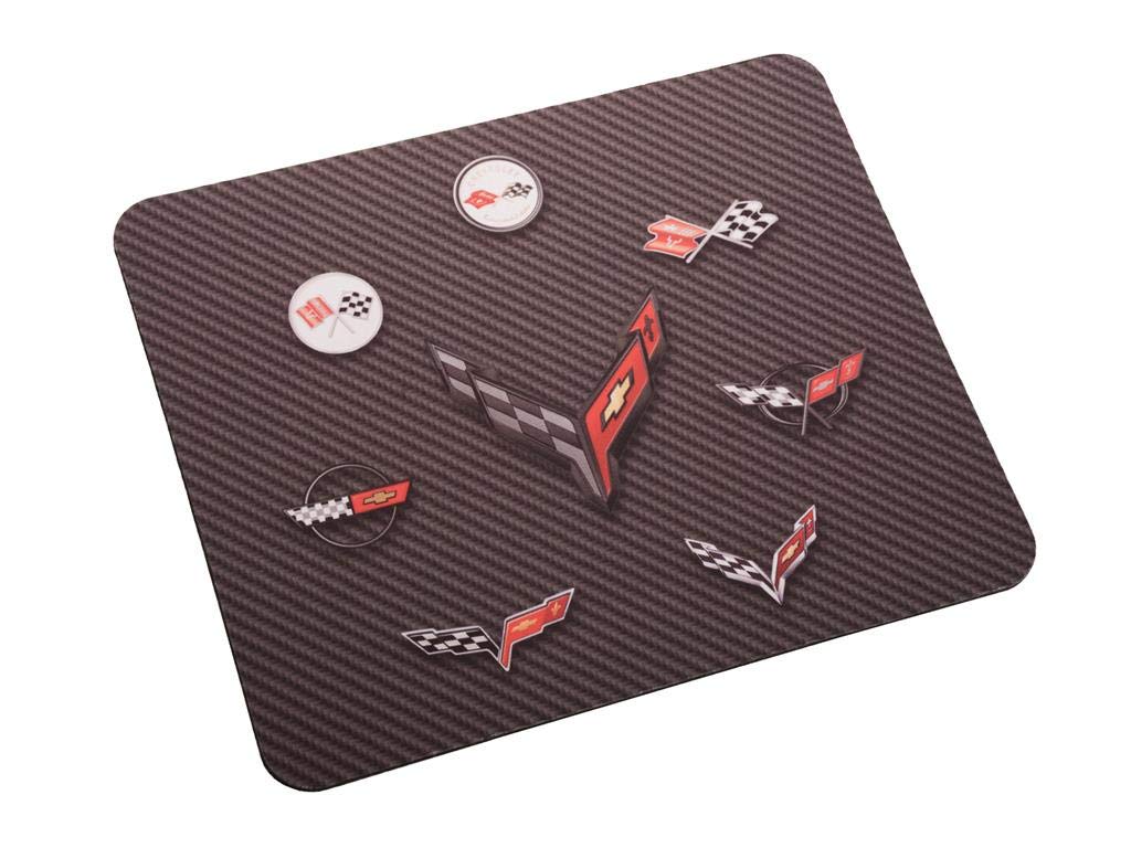 Corvette Logo Mouse Pad - 8 Generation Emblems for Gaming & Office Use - Non-Slip Rubber Base for Smooth Mouse Gliding