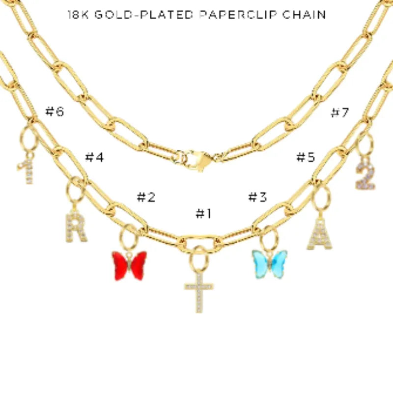 Elegant Charm Necklace with Assorted Charms - Perfect for Gifts, Parties & Everyday Wear | $56.00
