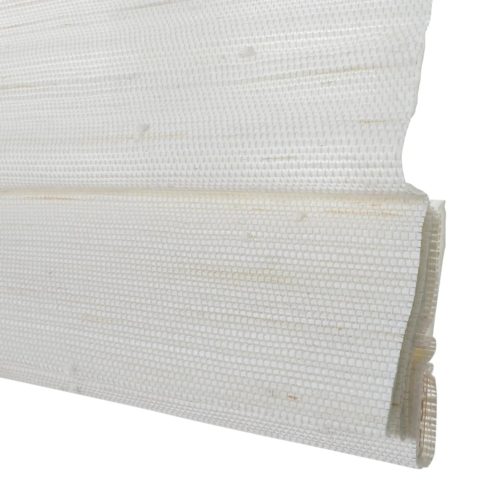 Natural Ramie Bamboo Woven Window Shade - Breathable Rattan White Roller Blind for Living Room, Bedroom & Patio Privacy