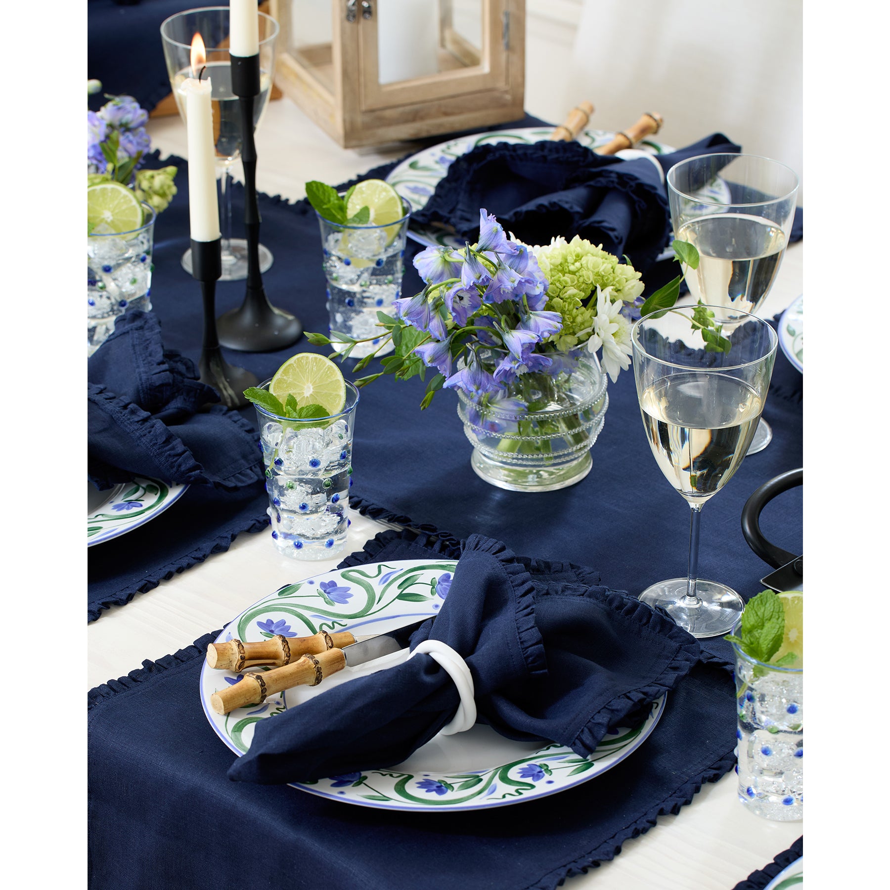 Juliette Ruffle Placemats Set of 4 - Elegant Table Decor for Dining Room, Kitchen, and Party Settings
