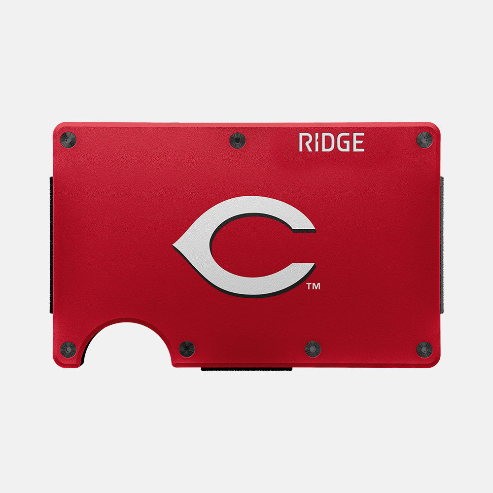 Ridge Wallet for Men - Slim RFID Blocking Minimalist Front Pocket Wallet - Cincinnati Reds Team Design - Perfect for Everyday Carry, Travel, and Gifts
