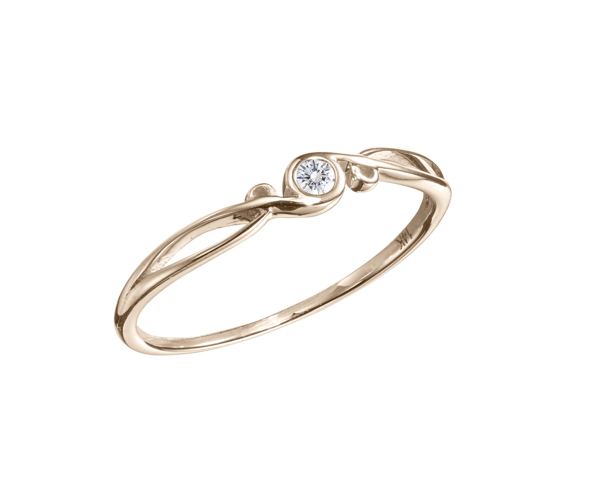Majade 14K Yellow Gold Diamond Engagement Ring - Handmade Solid Gold Wedding Band, Minimalist Unique Dainty Ring for Women | Perfect for Proposals, Anniversaries & Special Occasions