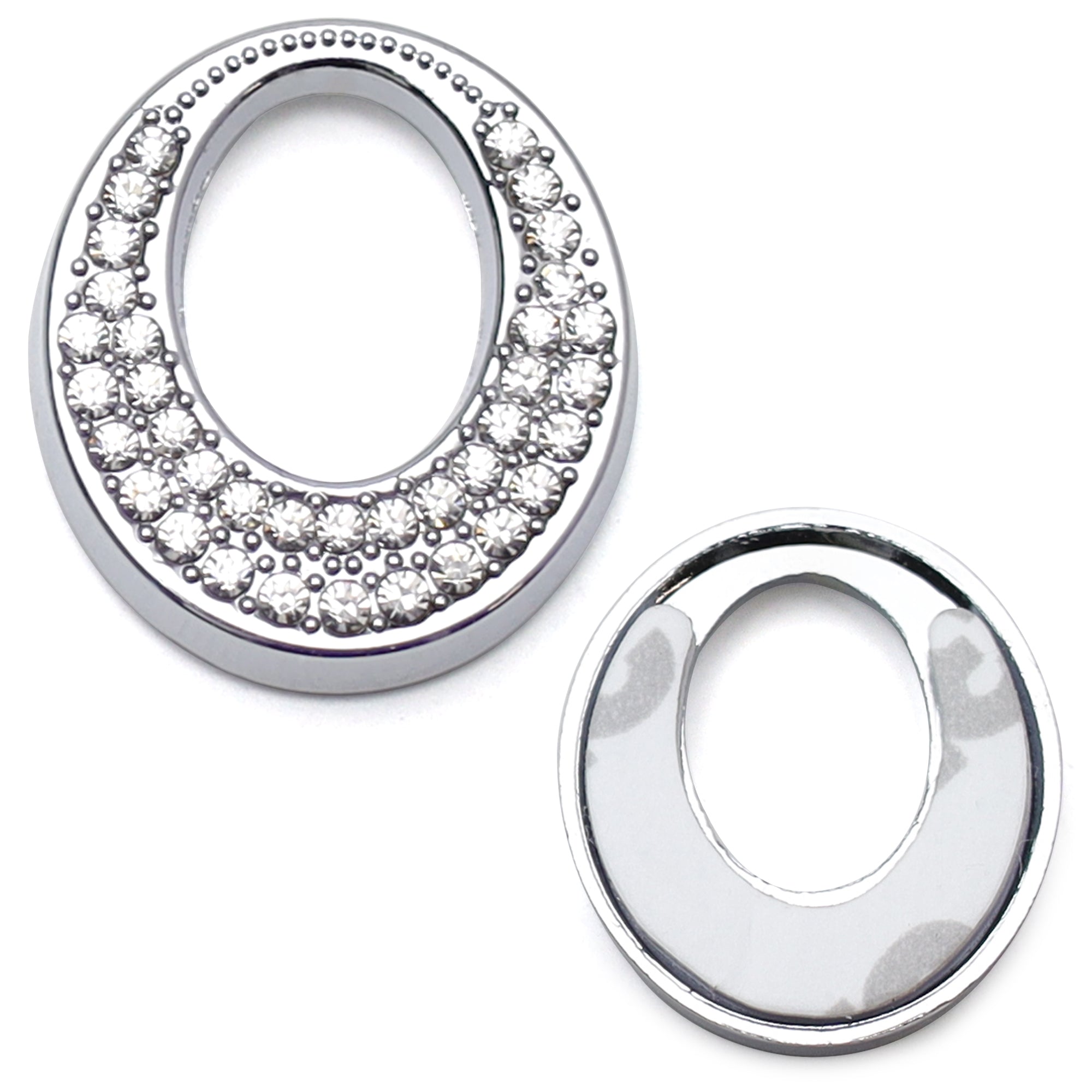 4PCS Oval Crystal Bling Alloy Door Lock Pin Decorative Rings for Mercedes CLA GLA - Luxury Car Accessories for Enhanced Interior Style & Protection