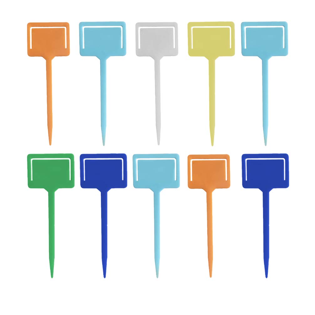 YARNOW 45pcs Plastic Plant Labels - Waterproof Garden Markers for Vegetables, Fruits, Herbs - Colorful Nursery Tags for Indoor & Outdoor Gardening (Mixed Colors) - Perfect for Seed Starting, Plant Identification & Organizing Your Garden