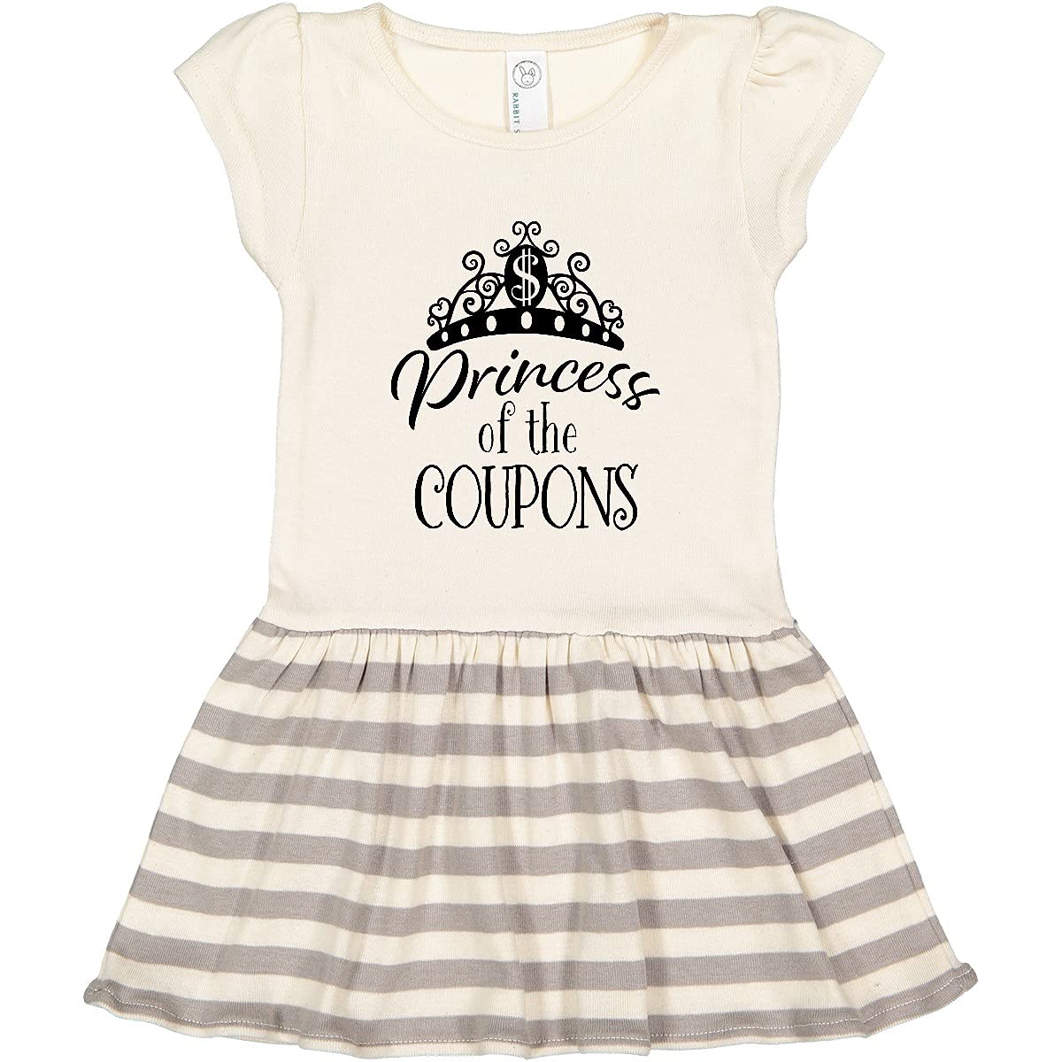 Inktastic Princess of The Coupons Crown Black Toddler Dress - Cute Birthday Outfit & Special Occasion Dress for Girls